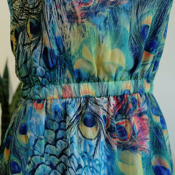Peacock print sleeveless dress - Picture 8 of 10
